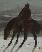 Gustave Courbet Hunter on Horseback oil painting reproduction